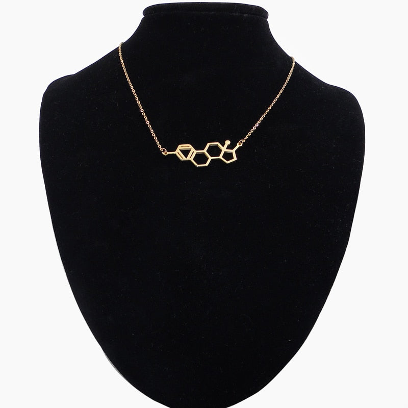 HRT Estrogen Molecule Necklace