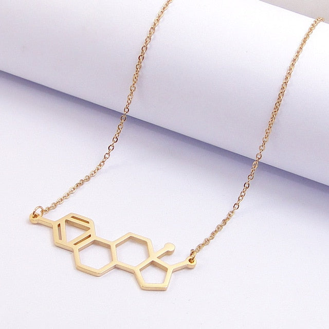 HRT Estrogen Molecule Necklace