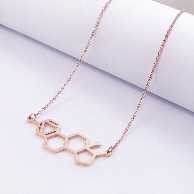 HRT Estrogen Molecule Necklace
